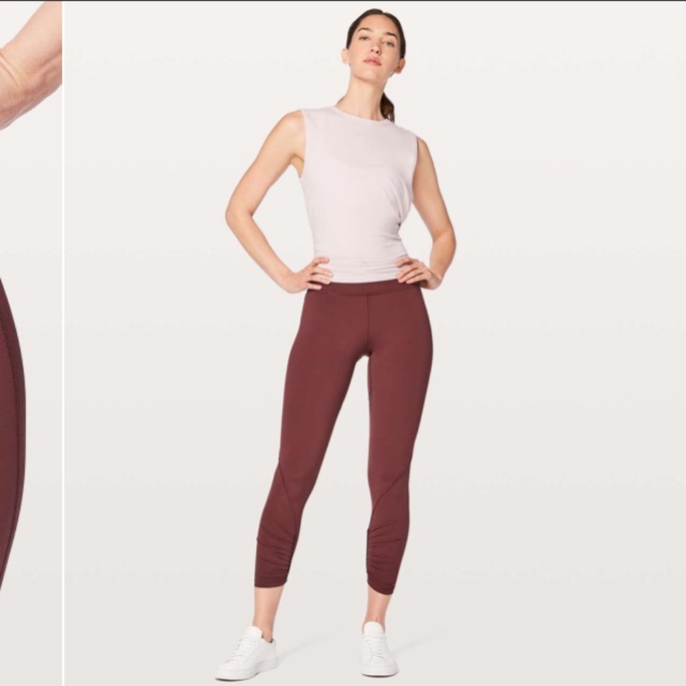 Lululemon Play Off The Pleats Tight‎ Redwood Women's 10 Color Red